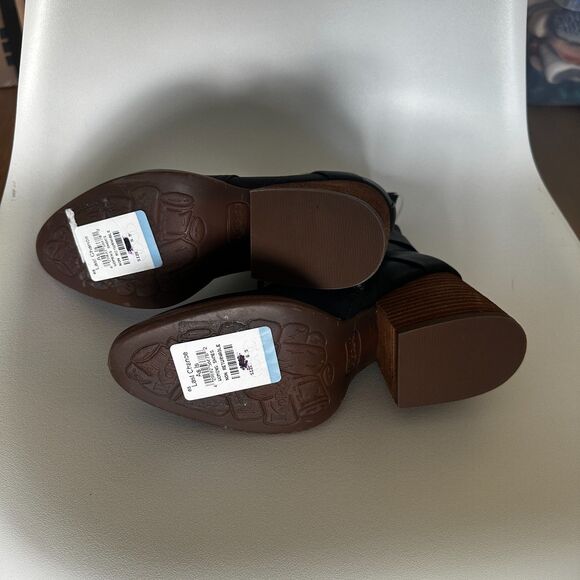 Korks- Kork Ease Black Ankle Boots โ Size 6.5M, Stacked Heel, Buckle Detail - Picture 6 of 6